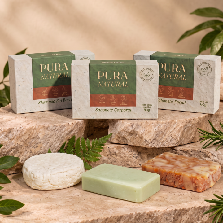 Kit Pura Natural — Cabelo, Rosto e Corpo