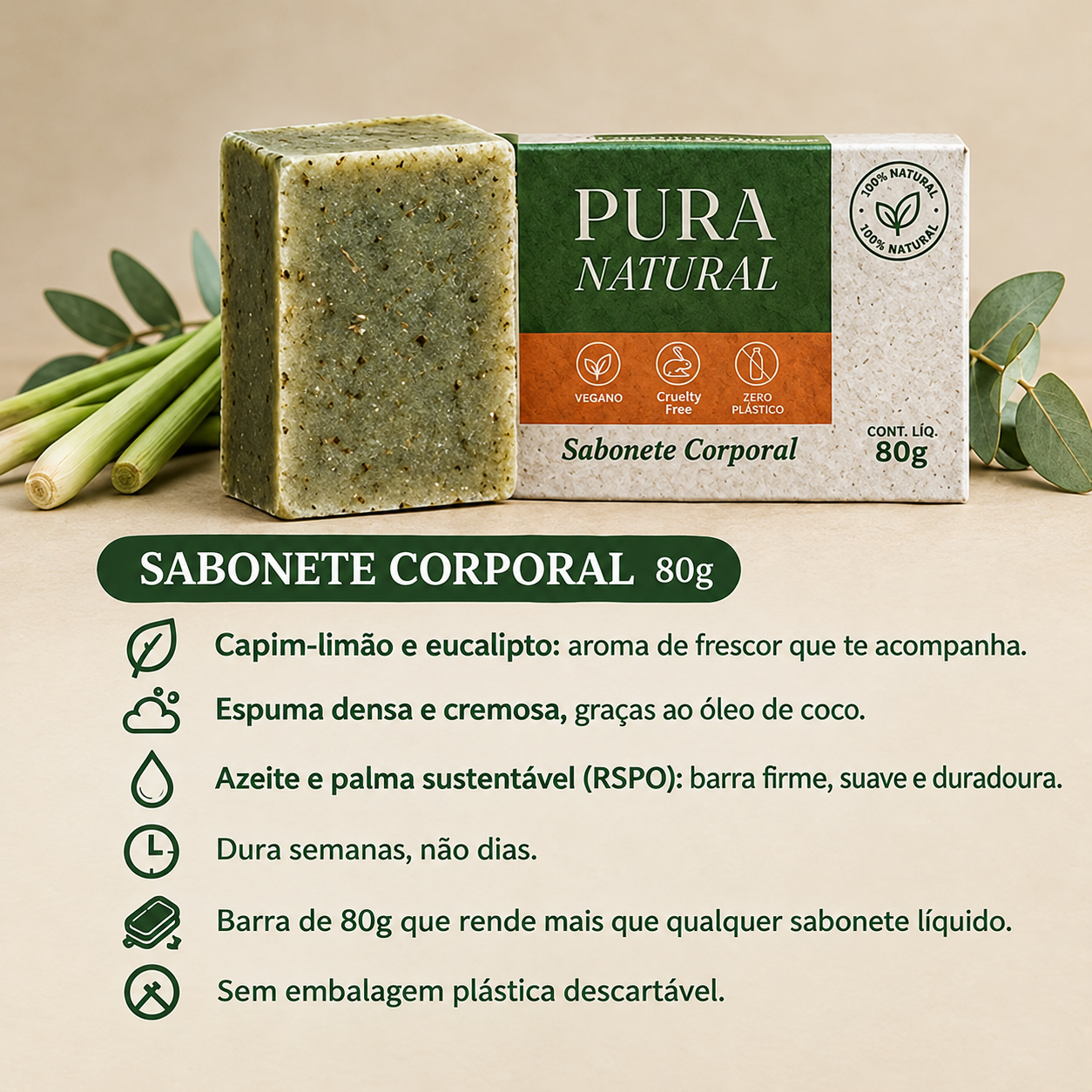 Kit Completo Pura Natural — Shampoo, Condicionador, Rosto e Corpo - Imagem 3