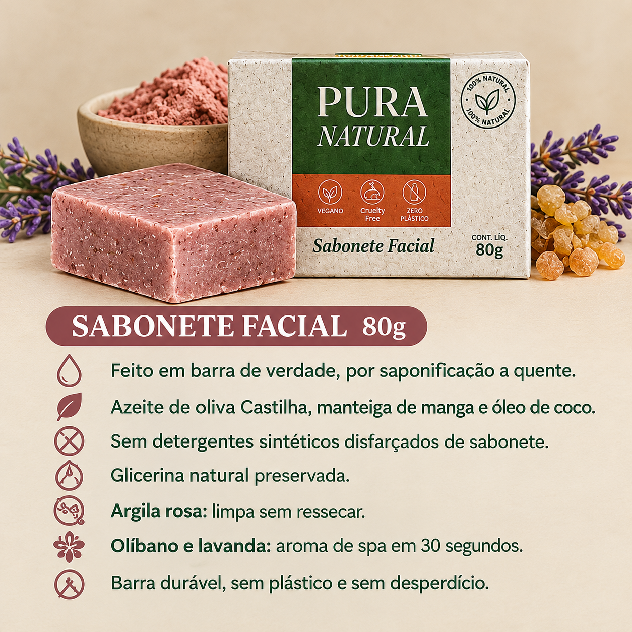 Kit Completo Pura Natural — Shampoo, Condicionador, Rosto e Corpo - Imagem 2