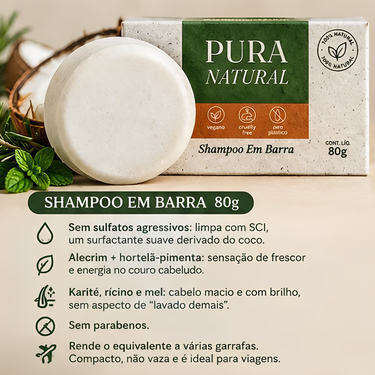 Kit Completo Pura Natural — Shampoo, Condicionador, Rosto e Corpo - Imagem 5